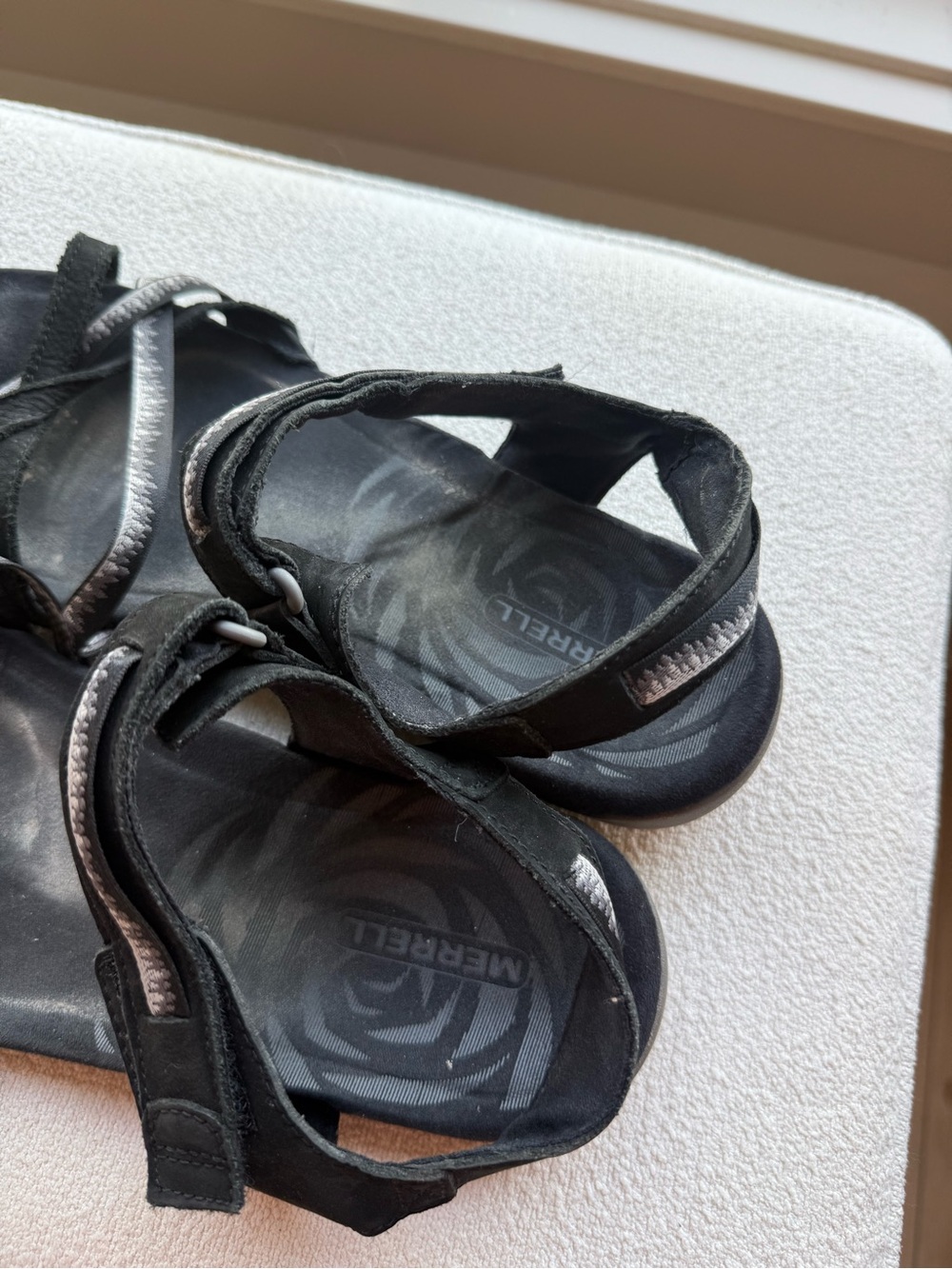 Merrell Women’s Strappy Sandals Adjustable Hook & Loop Black Gray US 11 EU 42 - Picture 2 of 7